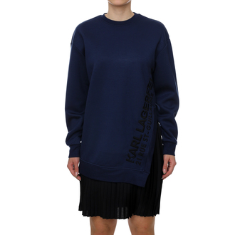 Ženska haljina Karl Lagerfeld PLEATED FABRIC MIX SWEAT DRESS