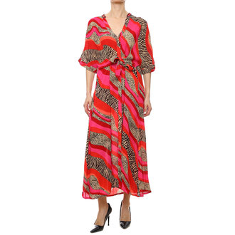 Ženska haljina Lola Criss-cross kaftan in multicoloured print