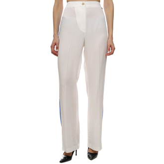 Ženske pantalone Lola White trousers with blue side stripe
