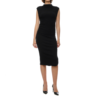 Ženska haljina Calvin Klein Tab Rib Mock Neck Long Dress