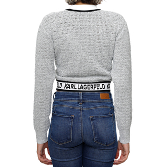 Ženski džemper Karl Lagerfeld Cropped Boucle Cardigan