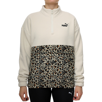 Ženski duks Puma Ess graphic animal relaxed half-zip crew