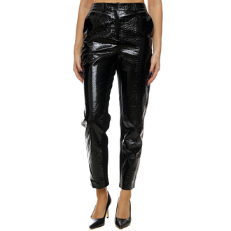 Ženske pantalone Karl Lagerfeld Faux Croc Patent Leather