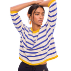 Ženski džemper Lola Two-tone striped sweater with contrast ribbing
