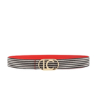 Ženski kaiš Lola Reversible coral and striped canvas belt with oval lc logo buckle