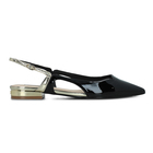Ženske baletanke Liu Jo Vivien 07 - sling back patent/mirror black/light gold