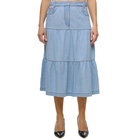 Ženska suknja Tommy Hilfiger Chambray Tiered Midi Skirt