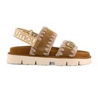 Ženske sandale Mou Bio sandal suede met logo