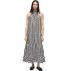 Ženska haljina Karl Lagerfeld Maxi cotton stripe dress