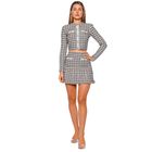 Ženska suknja Self Portrait blue check knit mini skirt