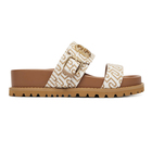 Ženske papuče Liu Jo Livia 02 - sandal monogram jacquard natural/saddle