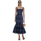Ženska haljina Self Portrait polka dot linen midi dress