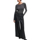 Ženske pantalone Karl Lagerfeld pinstripe wrap pants