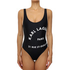 Ženski kupaći Karl Lagerfeld Logo Print Swimsuit