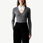 Ženski duks Karl Lagerfeld contrast collar knit polo