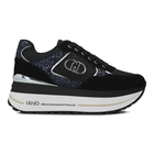 Ženske patike Liu Jo Maxi wonder plus 01 sneaker nylon/cow suede/glit black