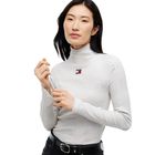Ženska majica Tommy Hilfiger tjw slim rib ls mock badge top