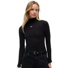 Ženska majica Tommy Hilfiger Tjw slim rib ls mock badge top
