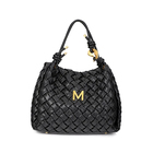 Ženska torba Maite Braided leather effect shopper with irregular buckle