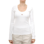 Ženska majica dugih rukava Calvin Klein Ls woven label 2x2 rib scoop nec