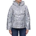 Ženska jakna Calvin Klein LOGO AOP SILVER PUFFER