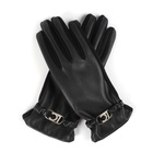 Ženske rukavice Lola Faux leather gloves with oval logo bracelet