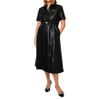 Ženska haljina Lola Faux leather a-line dress with belt