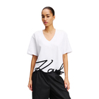 Ženska majica Karl Lagerfeld karl signature hem v-nk tshirt