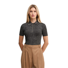 Ženska majica Karl Lagerfeld lurex knit polo