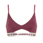 Ženski top Karl Lagerfeld Metallic Peephole Logo Bra