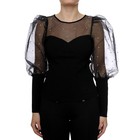 Ženski duks Karl Lagerfeld Pearl Puff Sleeve top
