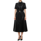 Ženska haljina Lola Faux leather a-line dress with belt